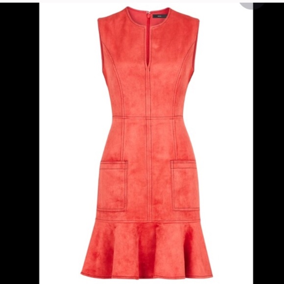 Bcbg Maxazria Gilli Faux Suede Flounce Dress - Picture 2 of 4